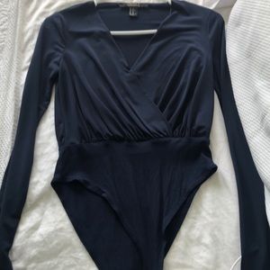 A navy bodysuit from forever 21